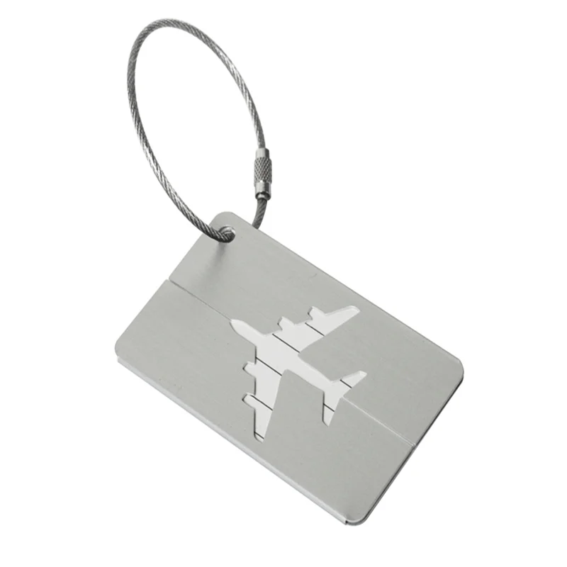 1PCS Women Simple Metal Luggage Tags Men Suitcase Dentifier Name Label Tag Holiday Airplane Travel Accessories Aluminium Alloy