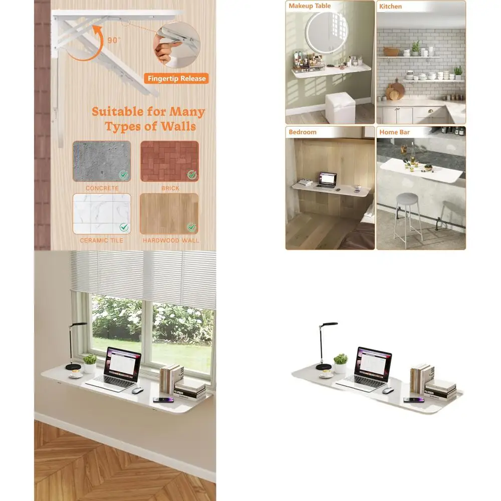 

Space-Saving Heavy Duty Collapsible Wall Desk for Laundry, Office, and Kitchen Use