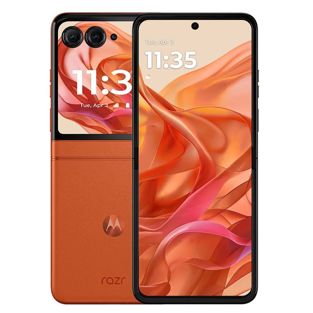 هاتف موتورولا موتو رازر 50 بشاشة مطوية رئيسية 6.9 بوصة FHD + شاشة ثانوية POLED 3.6 بوصة الأبعاد 7300X 50MP