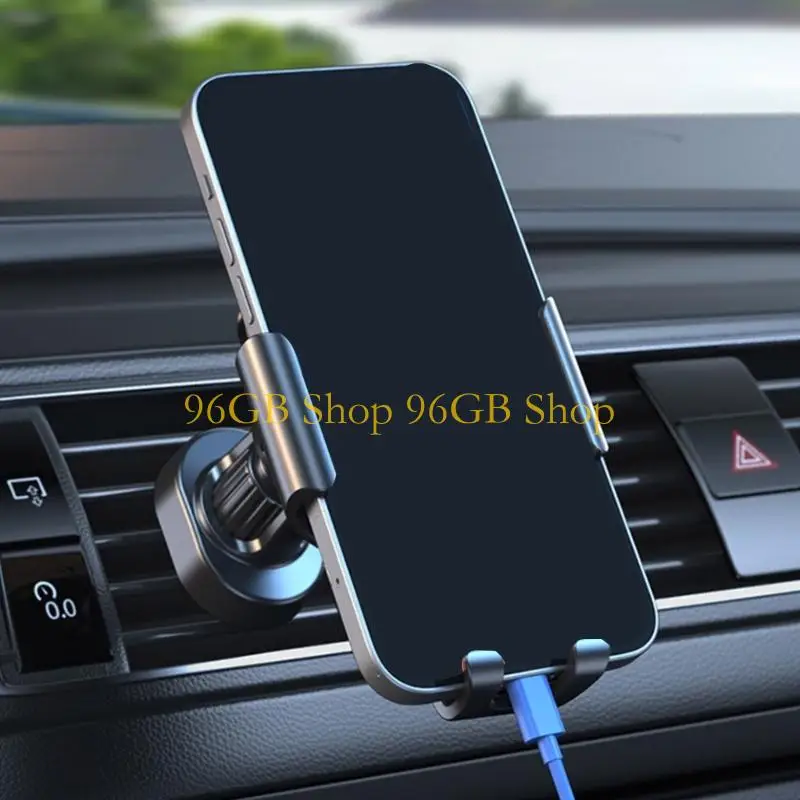 96GB Car Vent Smartphone Mount Adjustable Clamp Mechanism Universal Fit 4 7 Inch Phones Anti Slip Silicone Base Compact Design