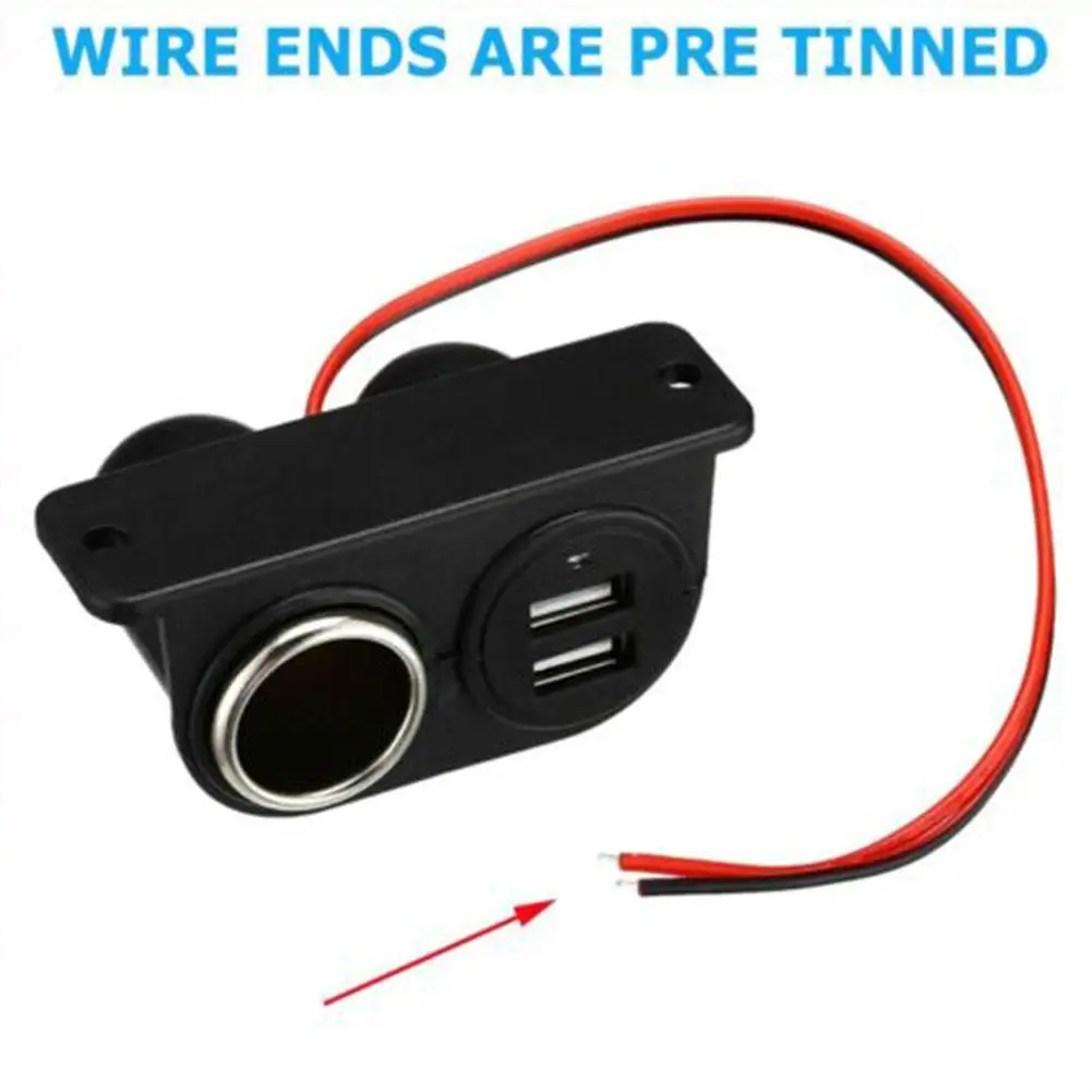 USB Ports Socket DC 5V 3.1A Dual USB Built-In Car Camper Cars Port Plug Accessory Adapter Charger Multi Adapter Recessed G5C6