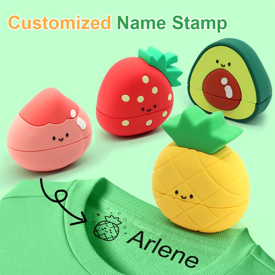 Personalize your child’s school supplies with waterproof name stamps; perfect for clothes, shoes, bags, and lunch boxes; cartoon