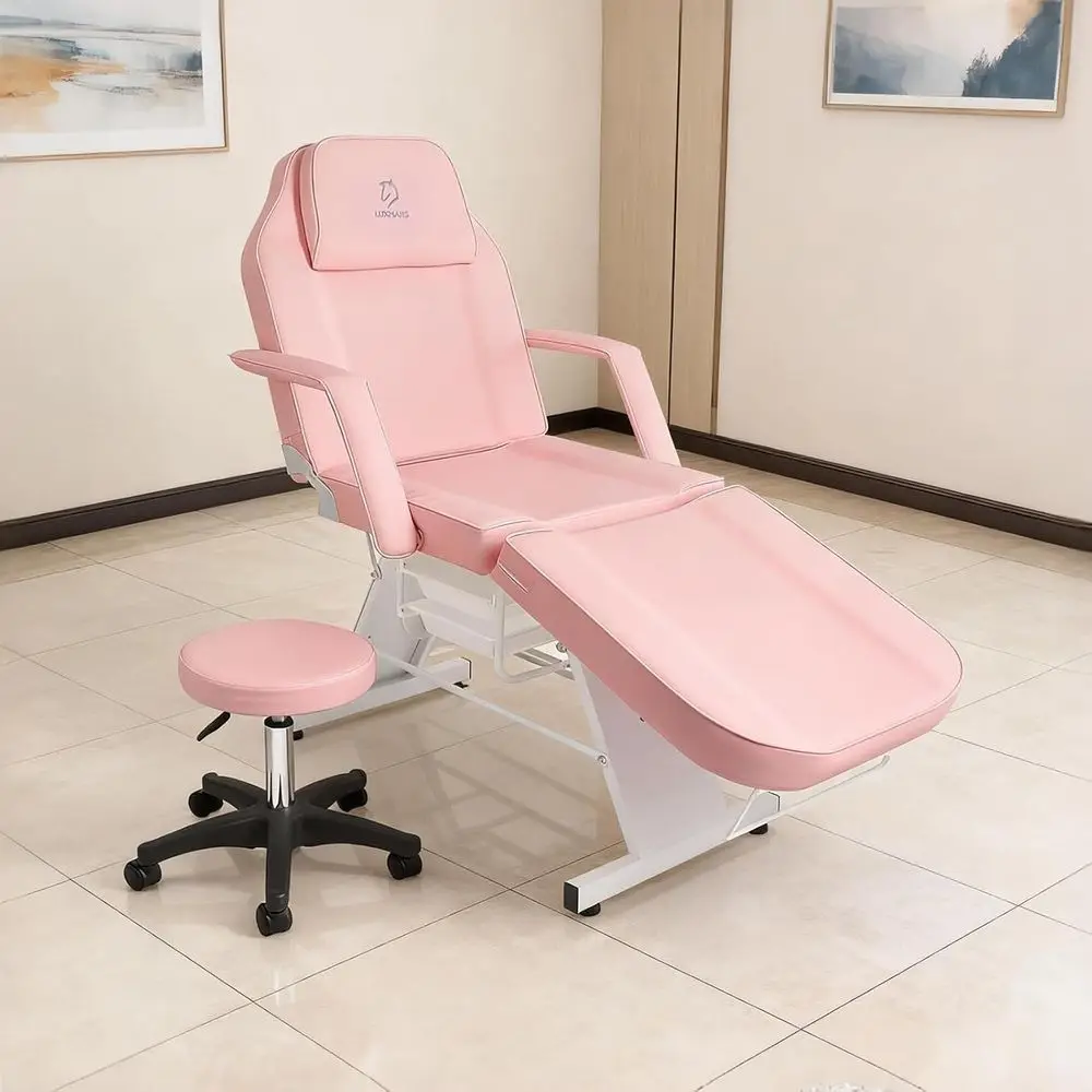acial Chair,73″ Tattoo Chair or Client,3-Section Adjustable Massage Table with Stool,Multipose Beauty Beds Sn Equipment or Esthe