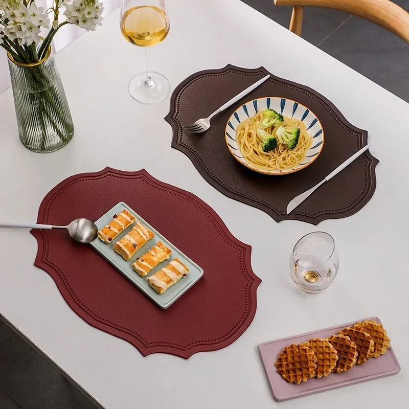 

Leather Placemat Dining Table Mat Coaster Individual Tablecloth Dish Cup Plate Tableware Pad Modern Nordic Kitchen Accessories