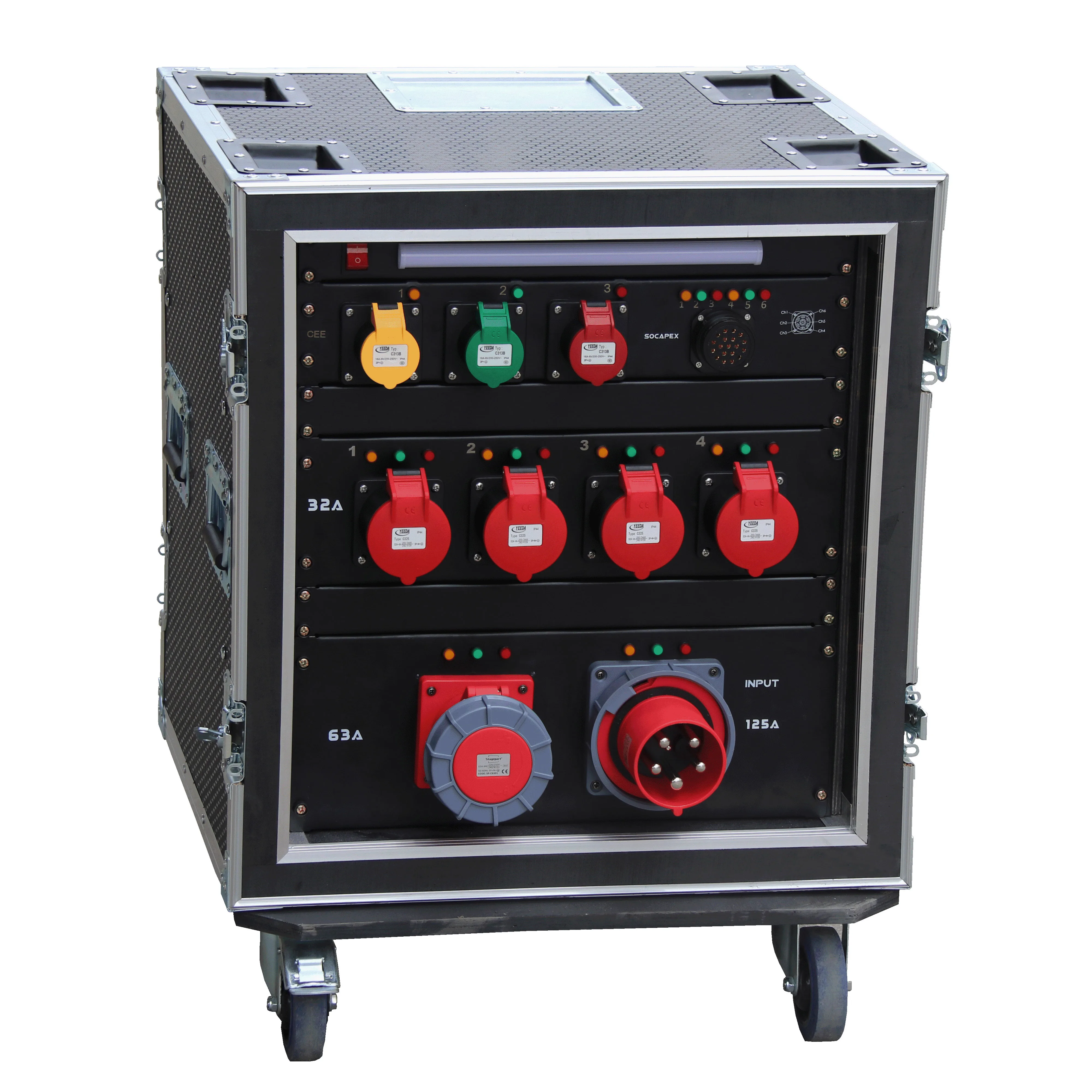 Grade electrical equipment distribution box, Socapex 125amp 380V 3-phase CEE