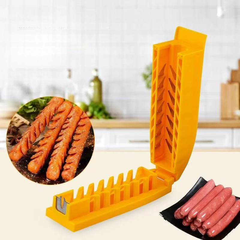 

Starchy Ham Sausage Cutting Flower Skewer Hot Dog Knife Household Kitchen Gadgets Sausage Flower Cutter Roast Sausage Stall Tool