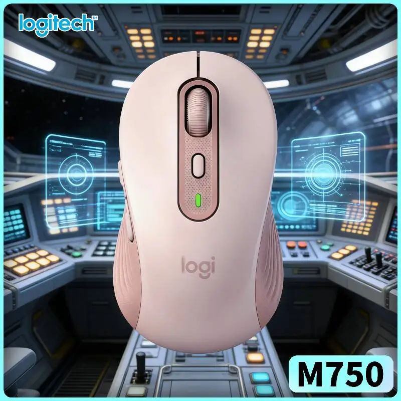 Ergonomic M750 Silent Mouse - Quiet Clicks, 4000 DPI, Soft Thumb Rest, 3-Device Switch, 20-Month Battery, Study Essential