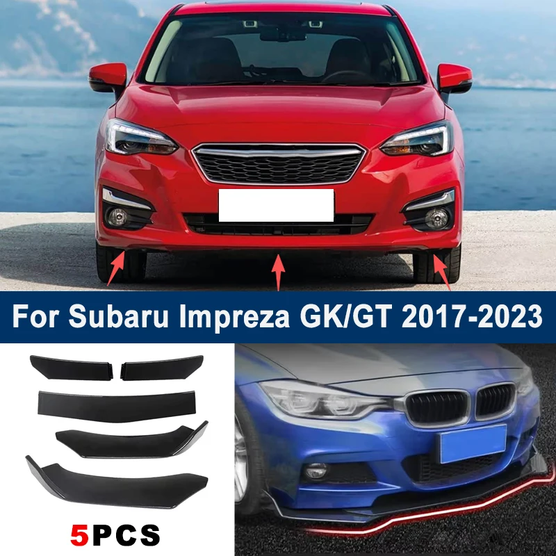

Adjustable 5Pcs Sectional Front Spoiler Lip For Subaru Impreza GK GT 2017-2023 Front Bumper Splitter Car Exterior Sport Body Kit