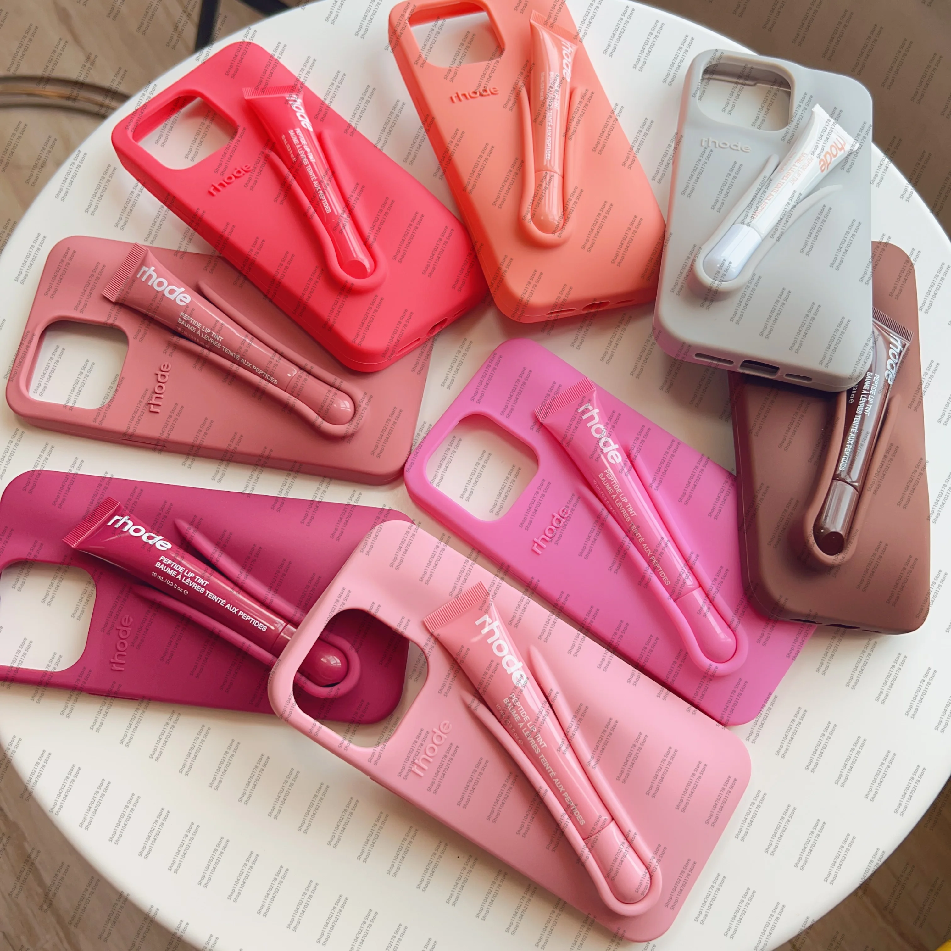 

Lipstick Soft Silicone DIY Rhode Phone Case For iPhone 16 15 14 13 12 11 Pro Max Plus Portable Lip Gloss Holder Ins Hot Cove