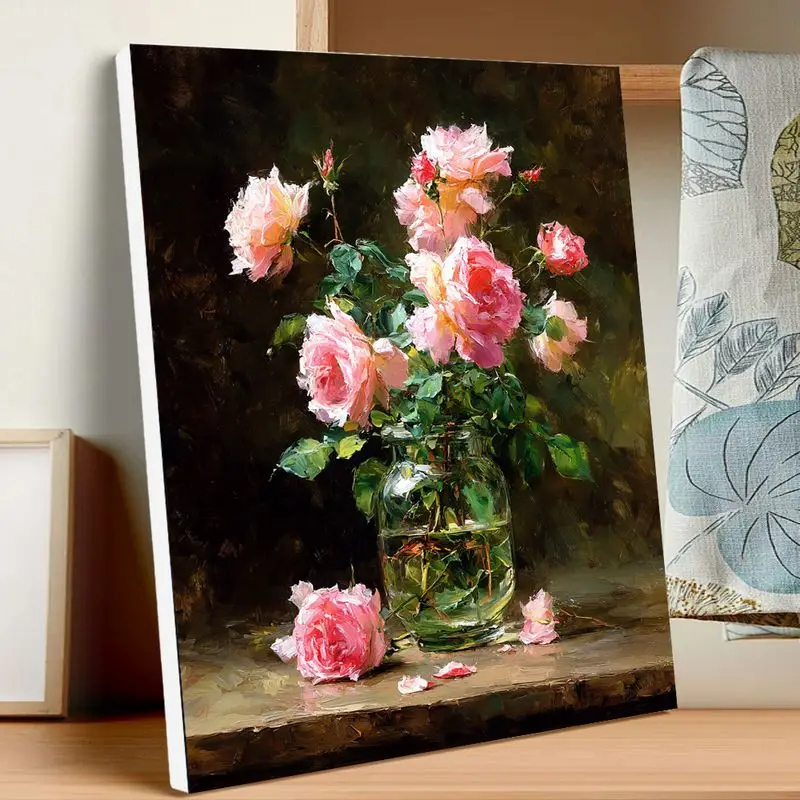 

GATYZTORY DIY рамка краска по номерам синие цветы для взрослых картина по номерам акриловая краска на холсте украшение дома