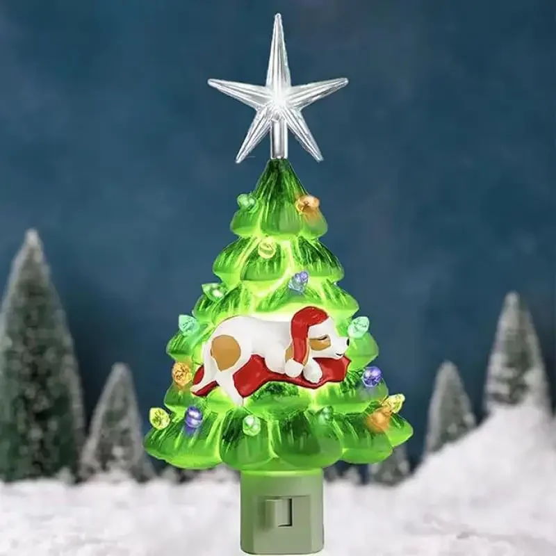 Nice Christmas Tree Bonfire Nightlight Us Plug Wall Decorative Lamps