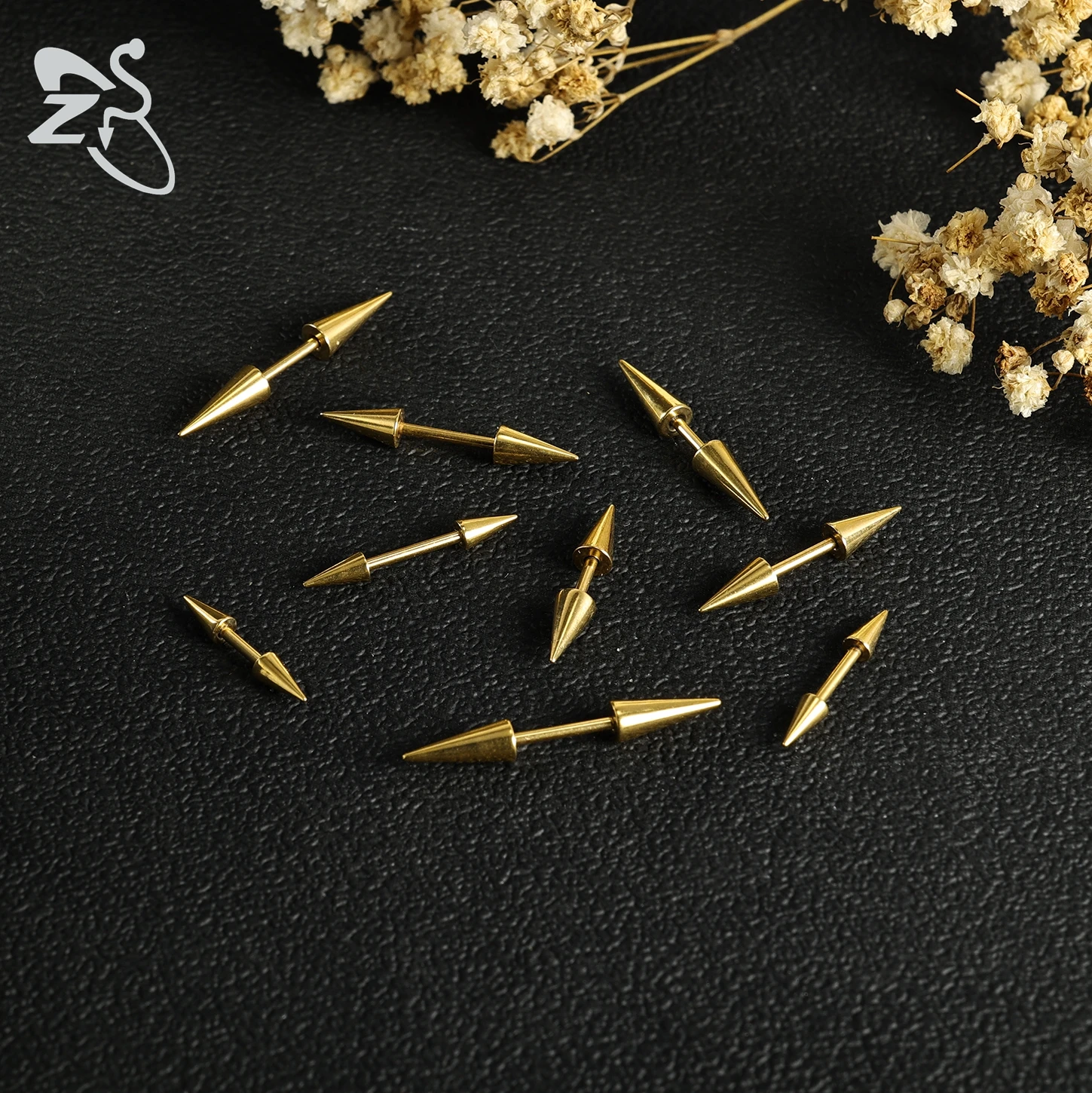 16G Stainless Steel Spike Eyebrow Ring, Unisex