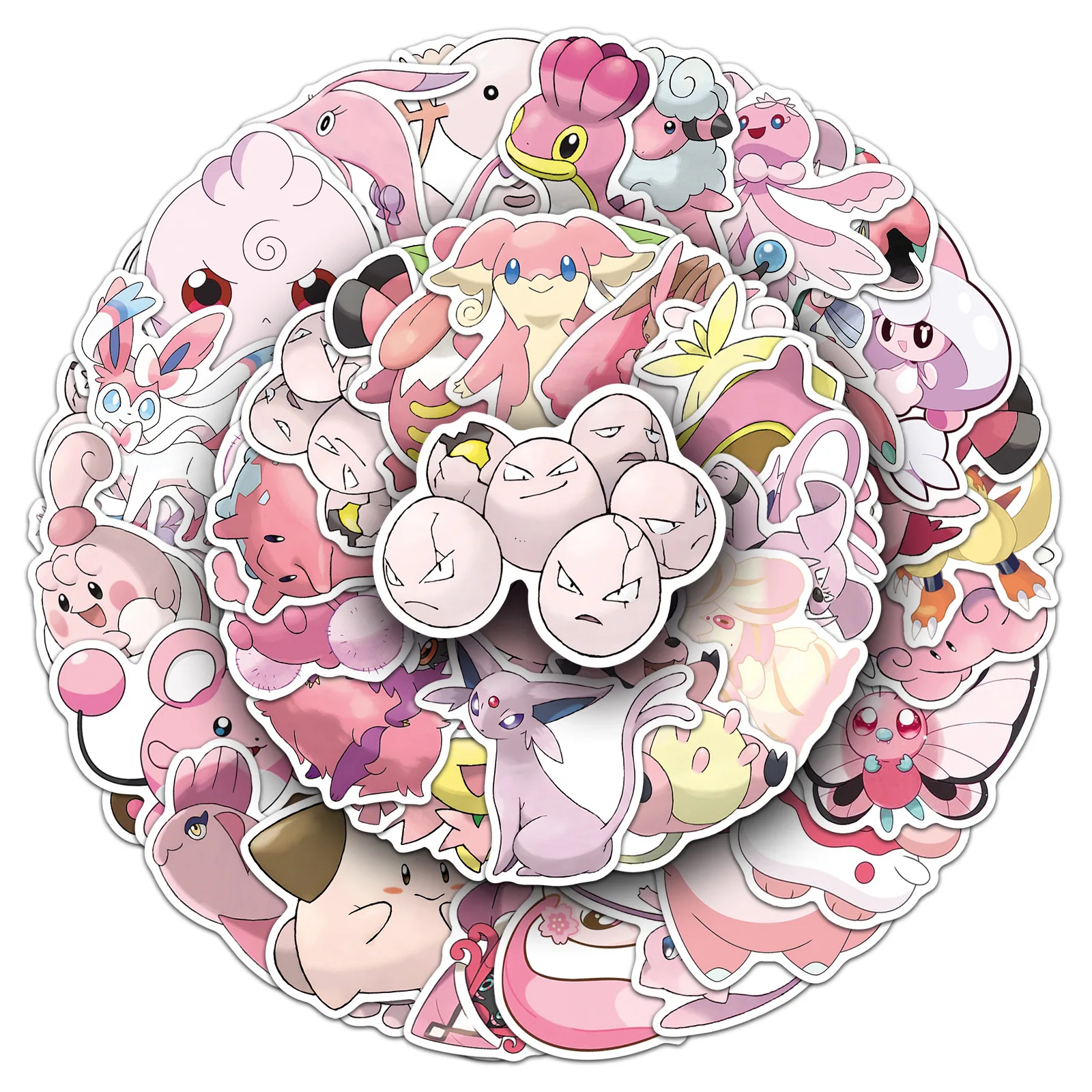 10/30/50 قطعة أنيمي الوردي بوكيمون لطيف Kawaii Jigglypuff الكتابة على الجدران ملصقات ملصق مضاد للمياه لعب الأطفال الهدايا كوب ماء ذاتي الصنع