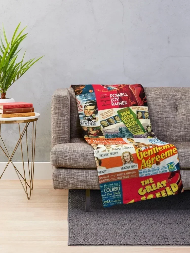 Classic movie posters from first 20 best picture winners Throw Blanket Plush Decorative Sofa Baby Blankets