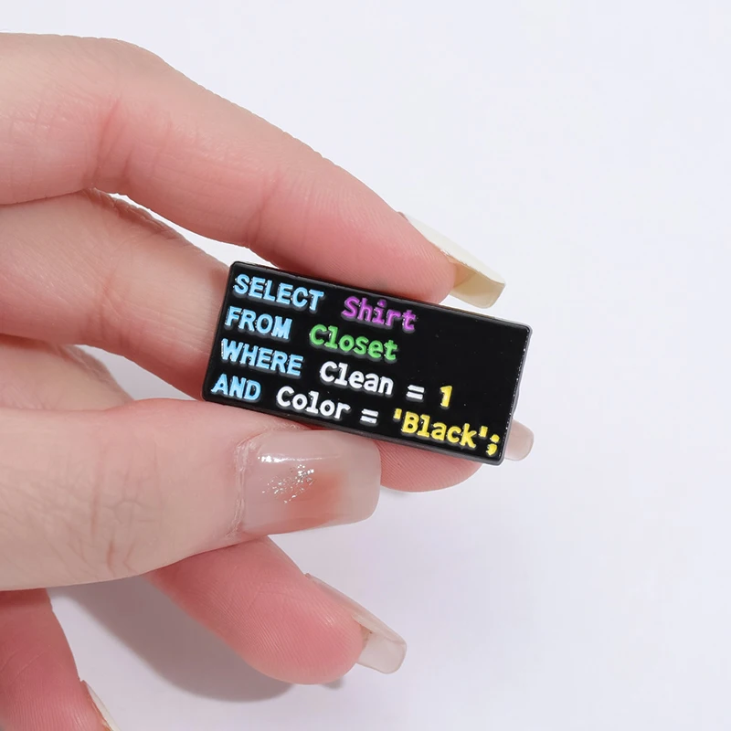 Program Code Enamel Pins Custom Select Shirt From Closet Brooches Lapel Badges Funny Jewelry Gift For Computer Programmer
