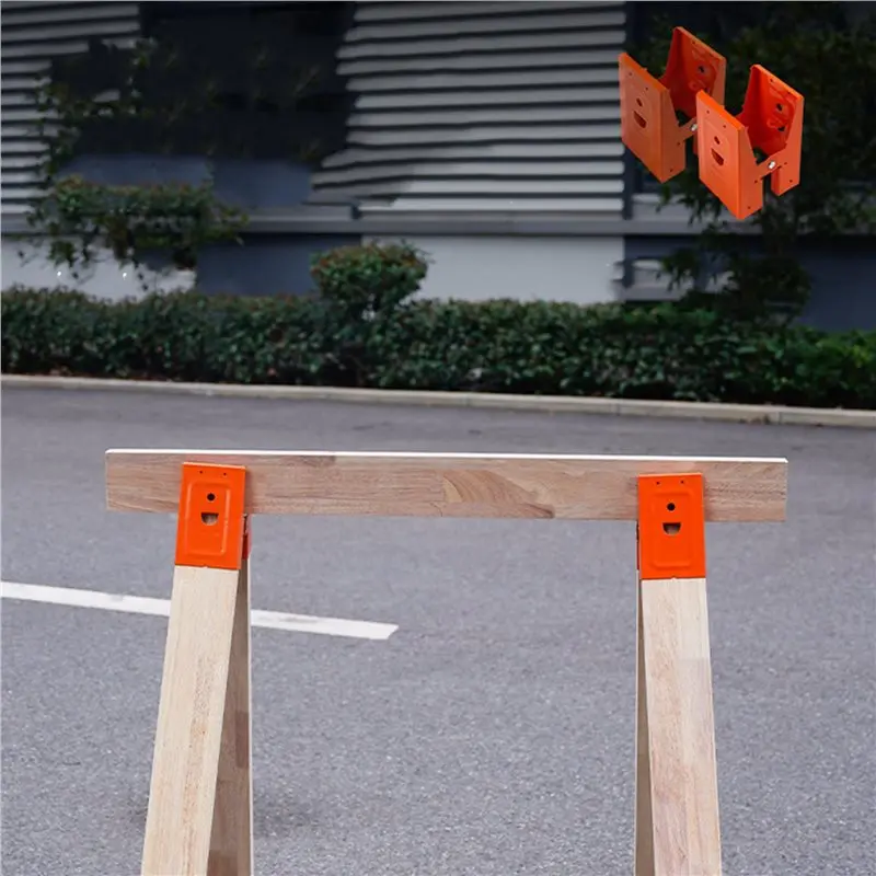 AT44 6X Woodworking Table Mobile Bracket Fixing Clip, Saw Horse Clips Steel Reinforcement Clamp for Carpentry