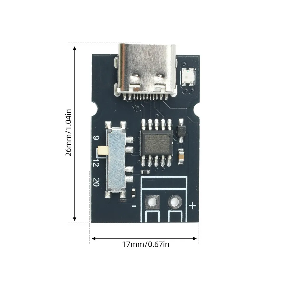 PD QC Fast Trigger Decoy Power Supply Module Color LED Indicator 4‑Level Voltage 5V 9V 12V 20V Type‑C Interface for DIY Project