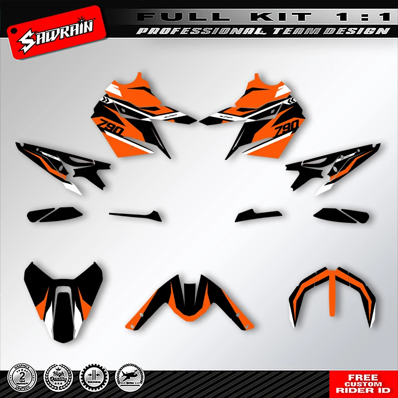 

Sawrain Motorcycle Graphics Backgrounds Decals Stickers Kits Number Name Custom For KTM DUKE 790 890 2018 2019 2020 2021 003