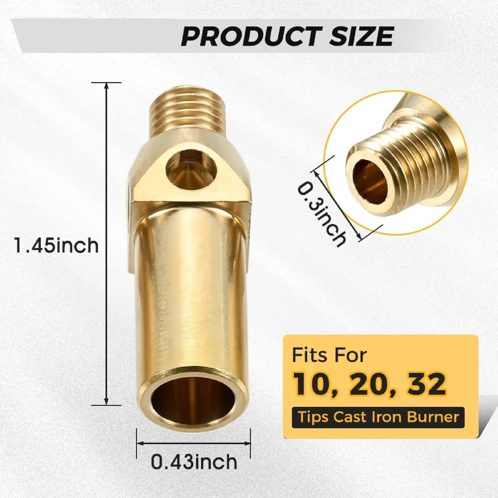 10pcs Brass Propane Burner Head Natural Gas Burner Jet Nozzle for 10,20,32 Tips Cast Iron Propane Gas Stove BBQ Camping Cookware