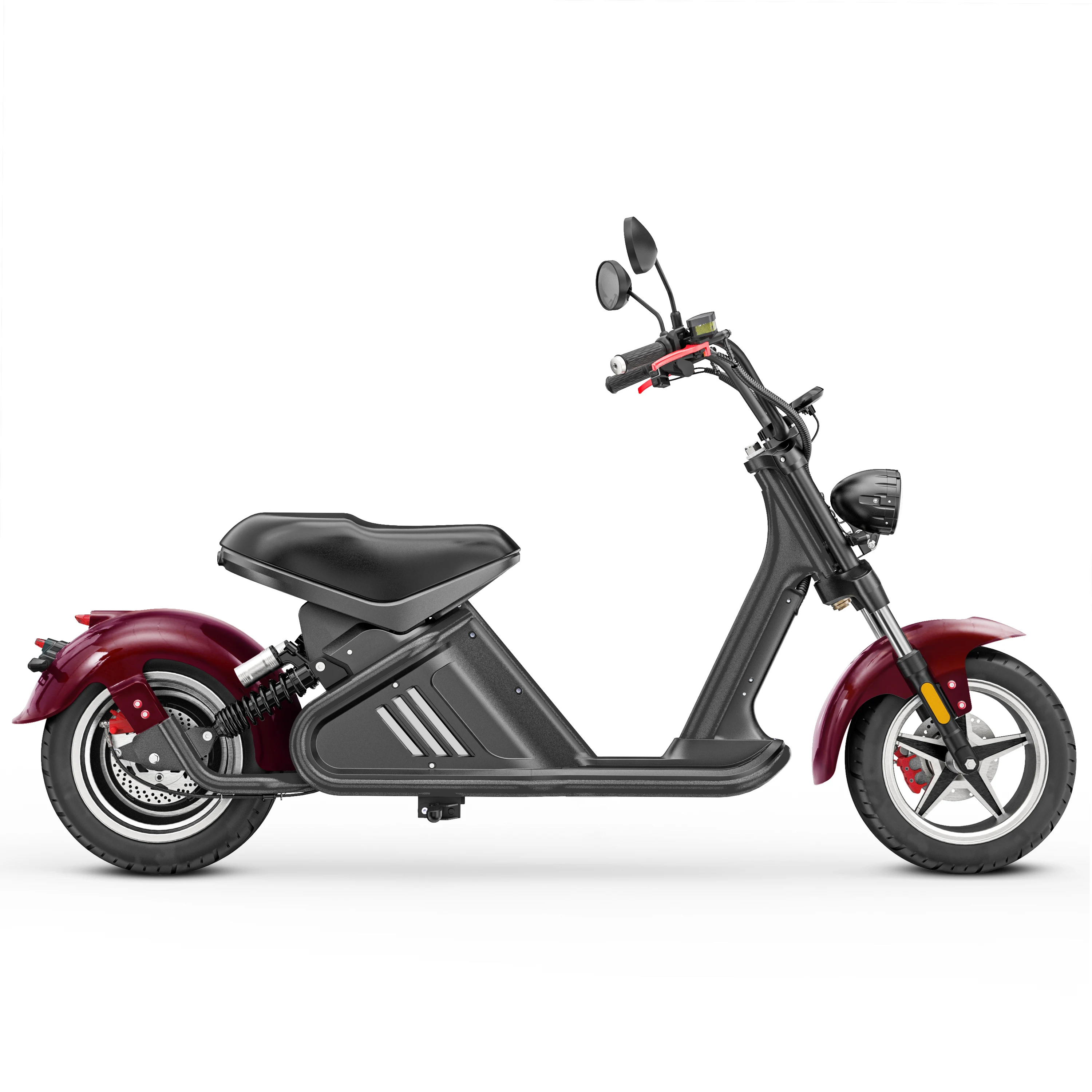 Electric Cruiser Motorcycle 2000W 60V 14-Inch Fat Tire with Hydraulic Disc Brakes 40-60km/h
