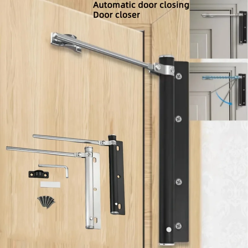 Stainless Steel Automatic Door Closer - Swing Door Closing Switch Foldable Design Suitable For Homes And Offices