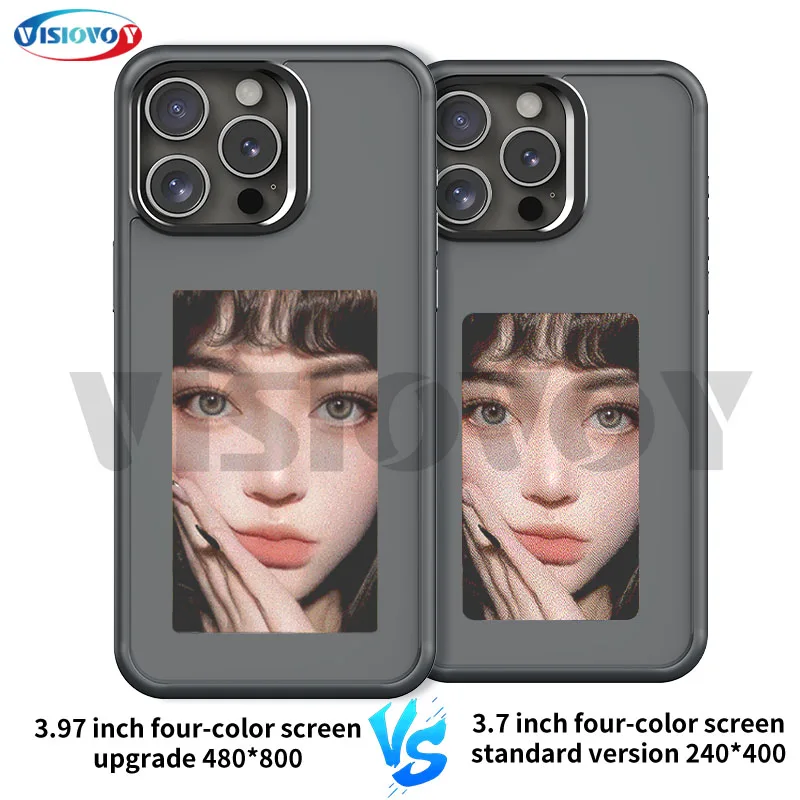 

3.97 inch Enhanced 480*800 Screen Smart Phone Case For iphone 15 14 13 Pro Max 4 Color E ink DIY Phone NFC Function Funda Screen