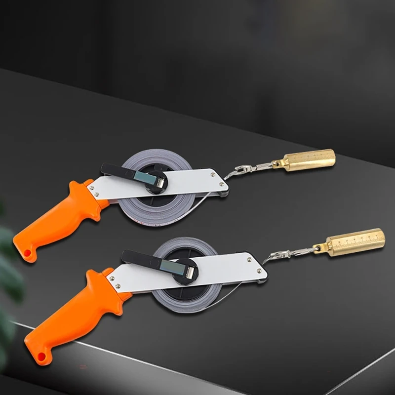 

Oil Tanks Gauging Tape Depth Measuring Tool Brass Plumbs Bob Double side Marking for Accurate Liquid Level Measurement M4YD