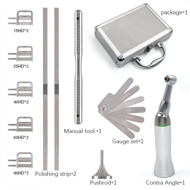 Dental IPR System Orthodontic Interproximal Enamel Reduction Reciprocating Kit With 4:1 Contra Angle Autoclavable Strips