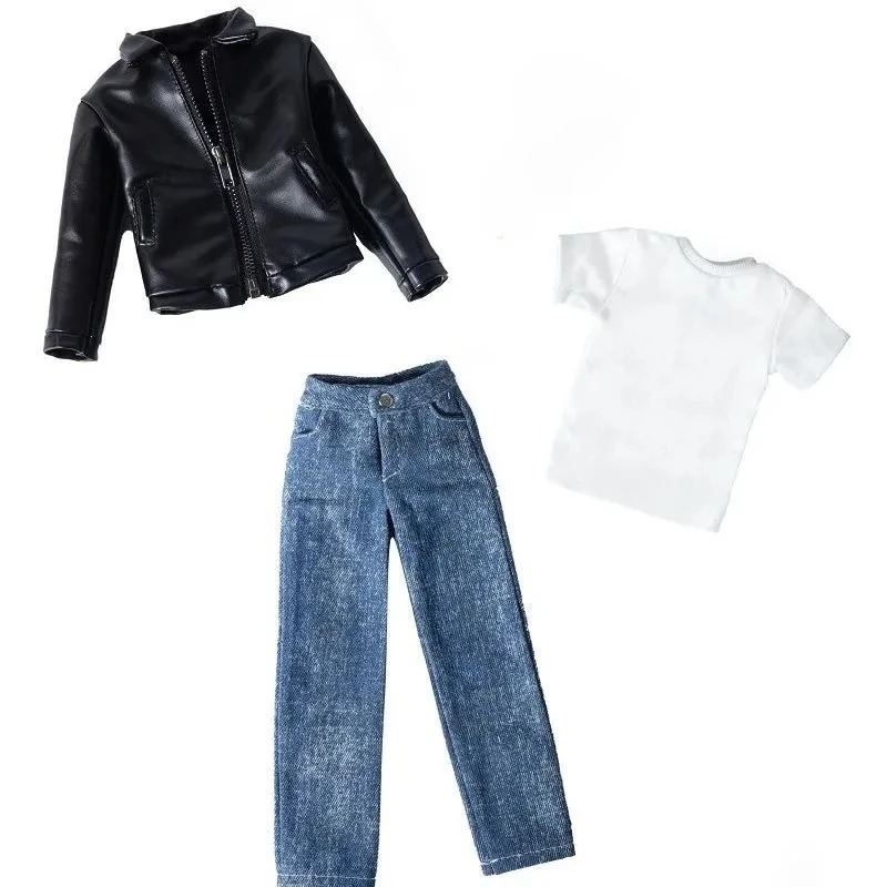 

BJD doll clothes suitable for 1/4 size leather jacket clothes set doll accessories (3 points)
