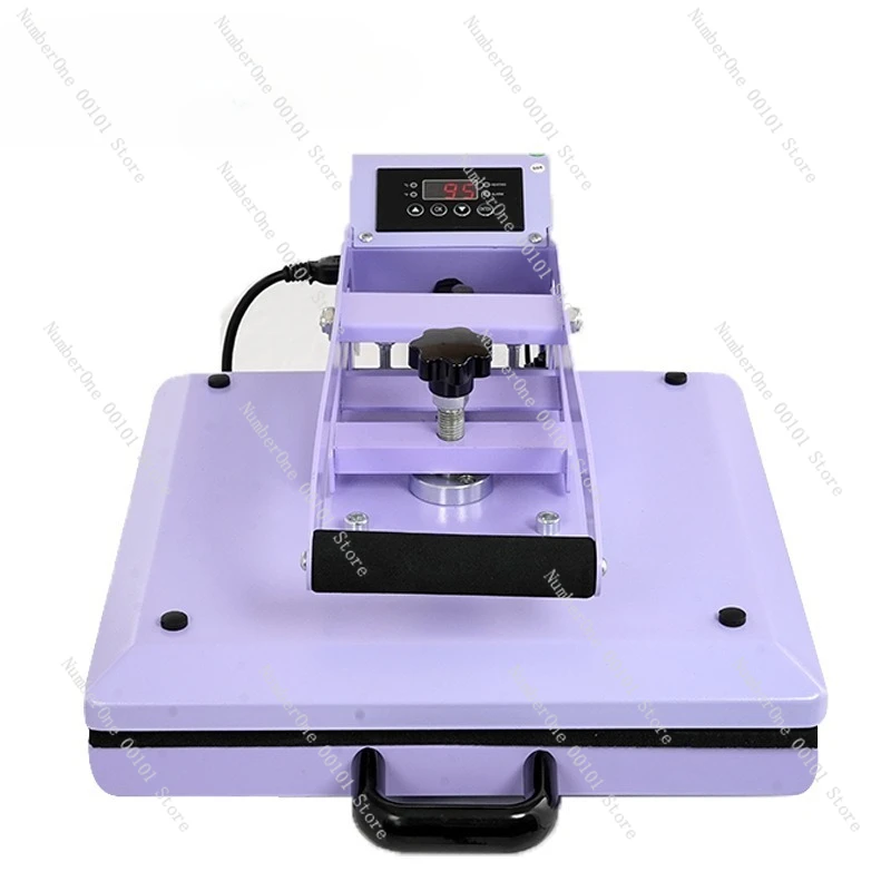 Heat transfer press machine with armrests for clothing design, 90-degree large opening to prevent burns, A4 heat press equipment