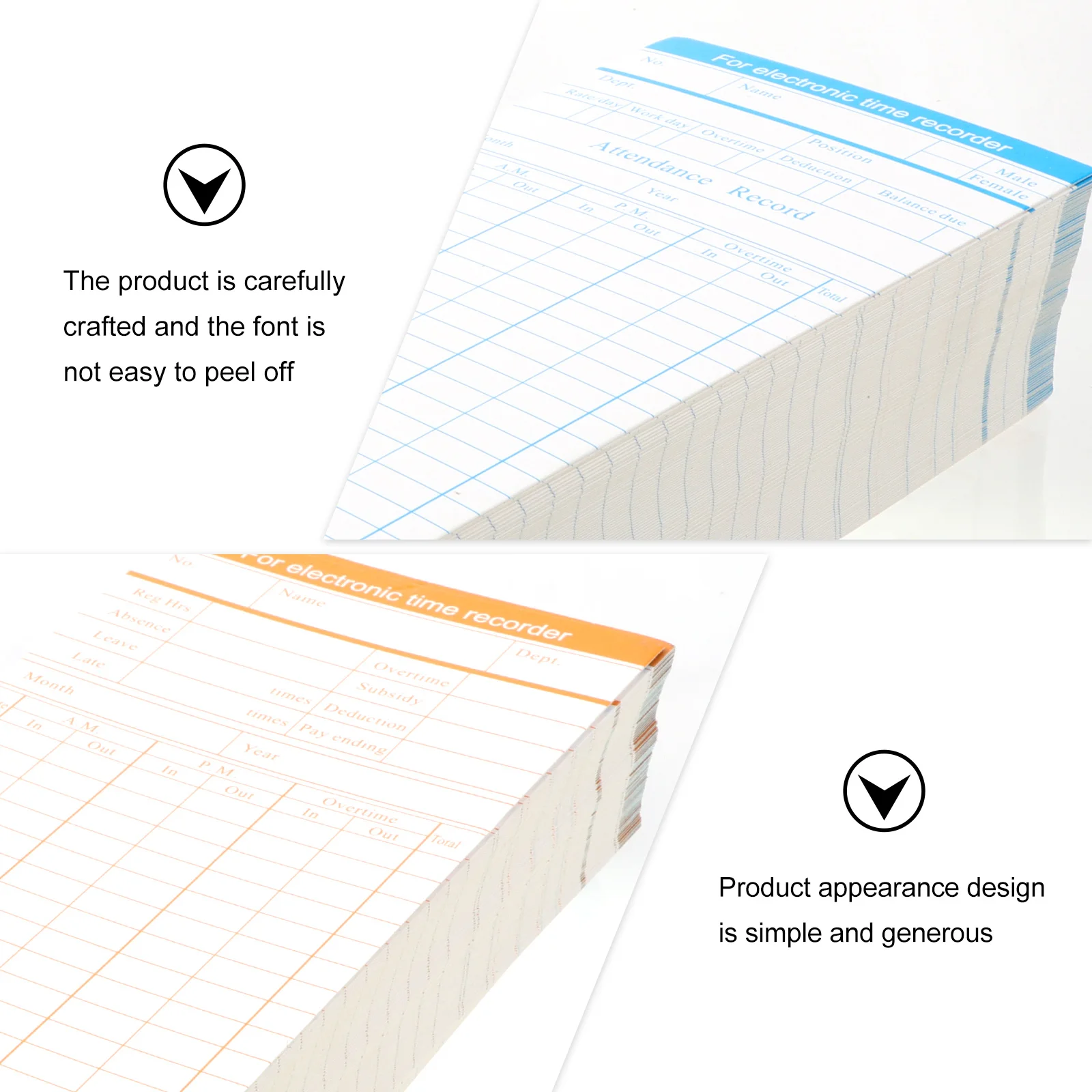 

Effective Function Time Cards For Office Factory Use Durable Attendance Recorder Accessories Simple Design Non Peeling Font