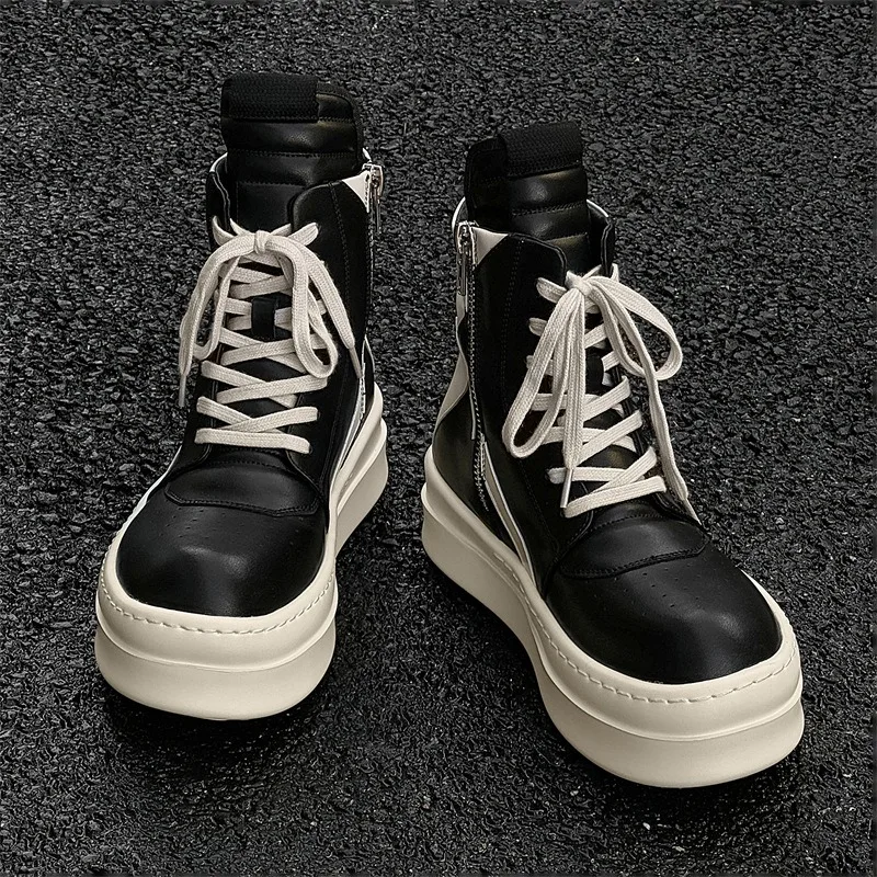 36-46 Man Woman Shoes Brand High Top Men's Sneakers and Casual Shoes Platform Black White Ankle Boots for Man Zapatillas Hombre