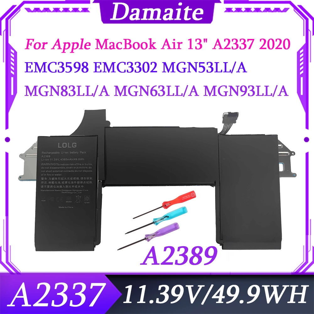 

A2389 A2337 Battery For Apple MacBook Air 13" M1 2020 Year EMC3598 MGN63LL MGN73LL MWTJ2