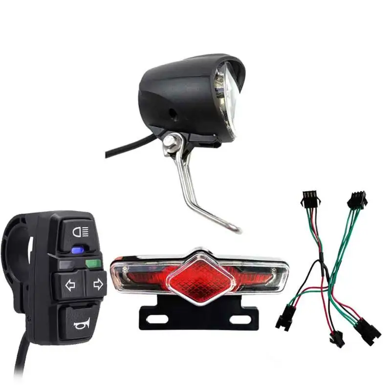 

1 комплект переднего фонаря для электрического велосипеда, задний фонарь DK3336, кабель переключателя, комплект светодиодных фонарей для велосипеда, переключатель света для электронного велосипеда, аксессуары для задних фонарей