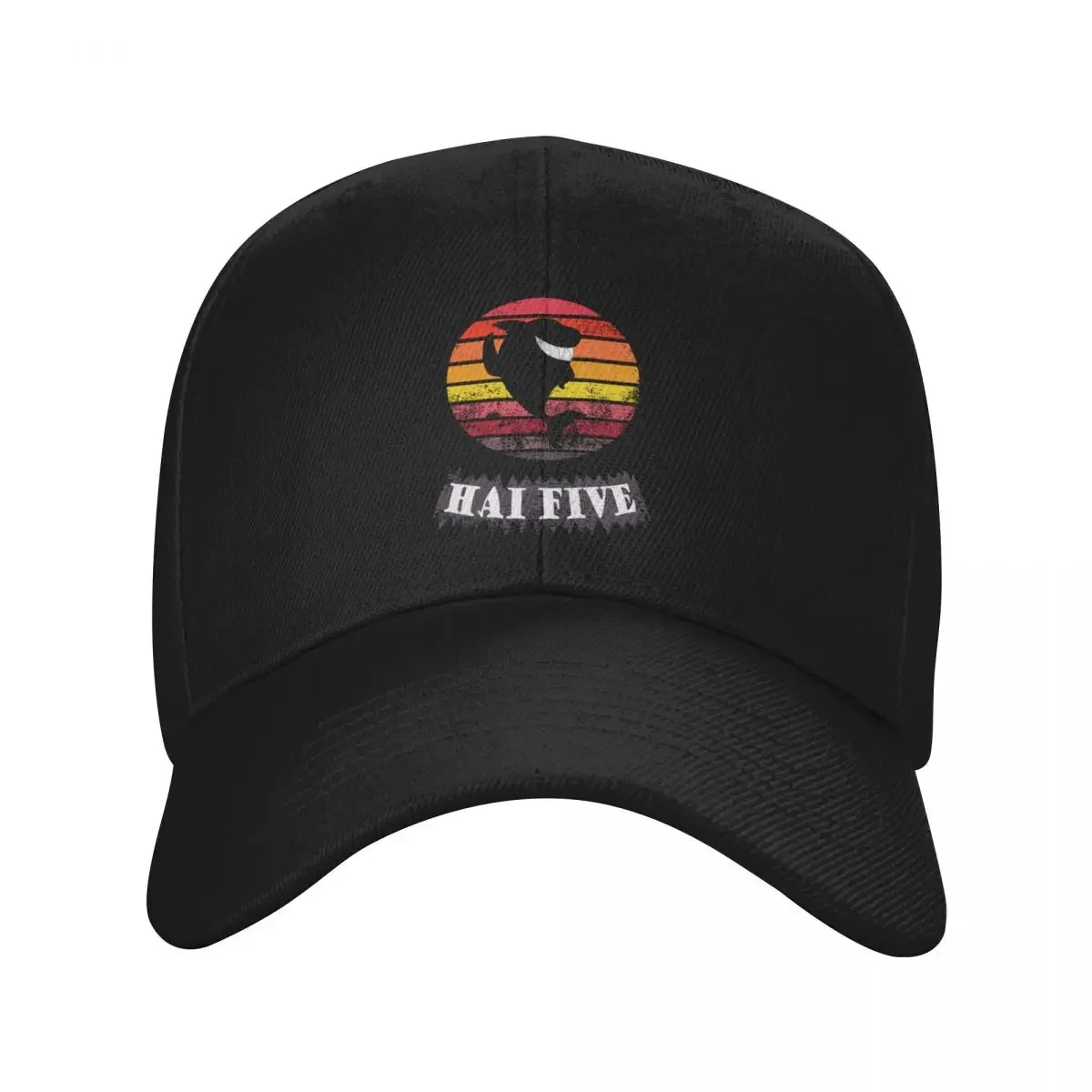 Shark High Five or in this case: HAI FIVE! (Vintage Sunset Version) Baseball Cap |-F-| designer cap Women's Beach Visor Men's