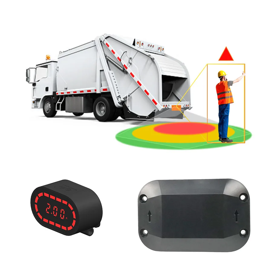 Refuse And Waste Safety Reversing Pedestrians Radar Long Detection Range Sensor Backup Radar System For Garbage Vehicles