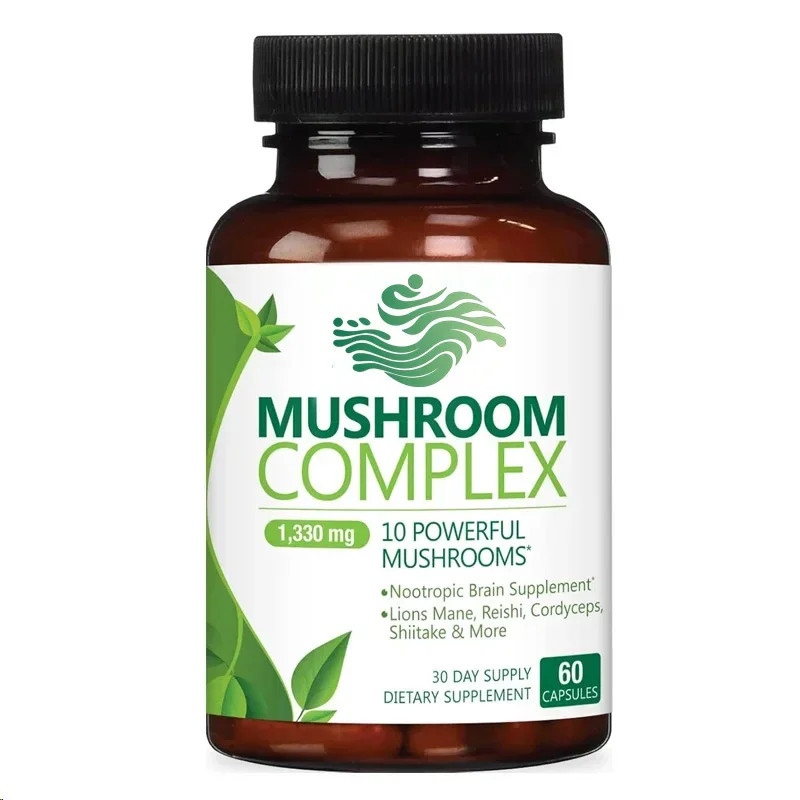 10 Mushroom Compound Mixtures - Lion Mane, Lingzhi, Turkey Tail, Cordyceps, Etc. - Memory, , Immune Support