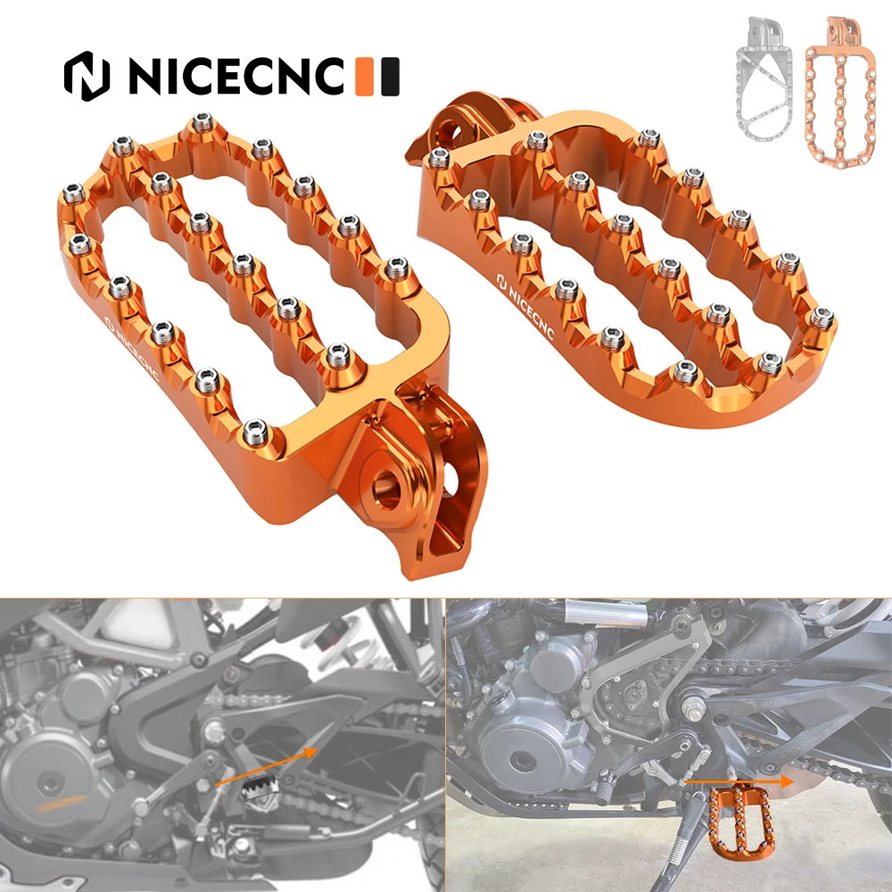 

NICECNC Motorcycle Flat Footpegs Foot Peg Large Footrests for KTM 390 Adventure 390 ADV 2020 2021 2022 2023 2024