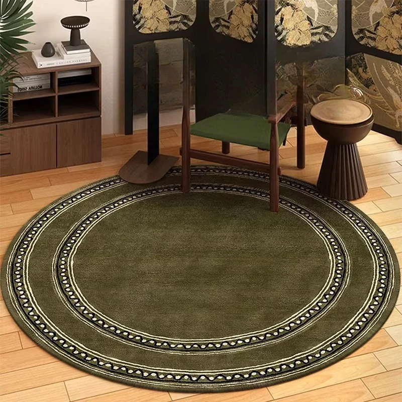 French retro style round green medieval machine washable cloakroom living room sofa coffee table bedroom bedside carpet
