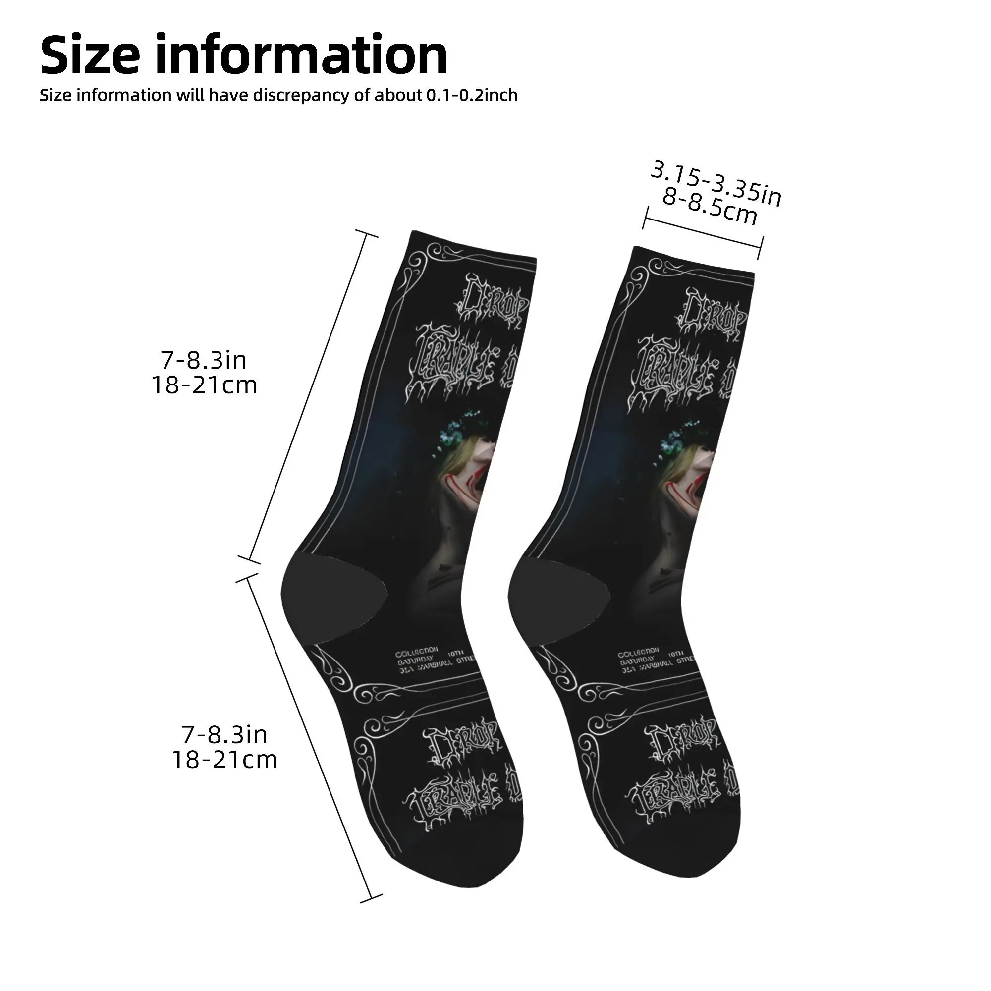 Happy Funny Male Men Socks Casual Cradle Of Filth Drop Dead Sock Polyester Sport Women Socks Wiosna Lato Jesień Zima