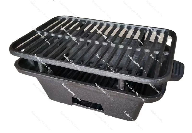 Cast Iron Grill Without Grill Mesh, Large Charcoal Fireplace, Ideal for Outdoor Picnic Camping Team Building