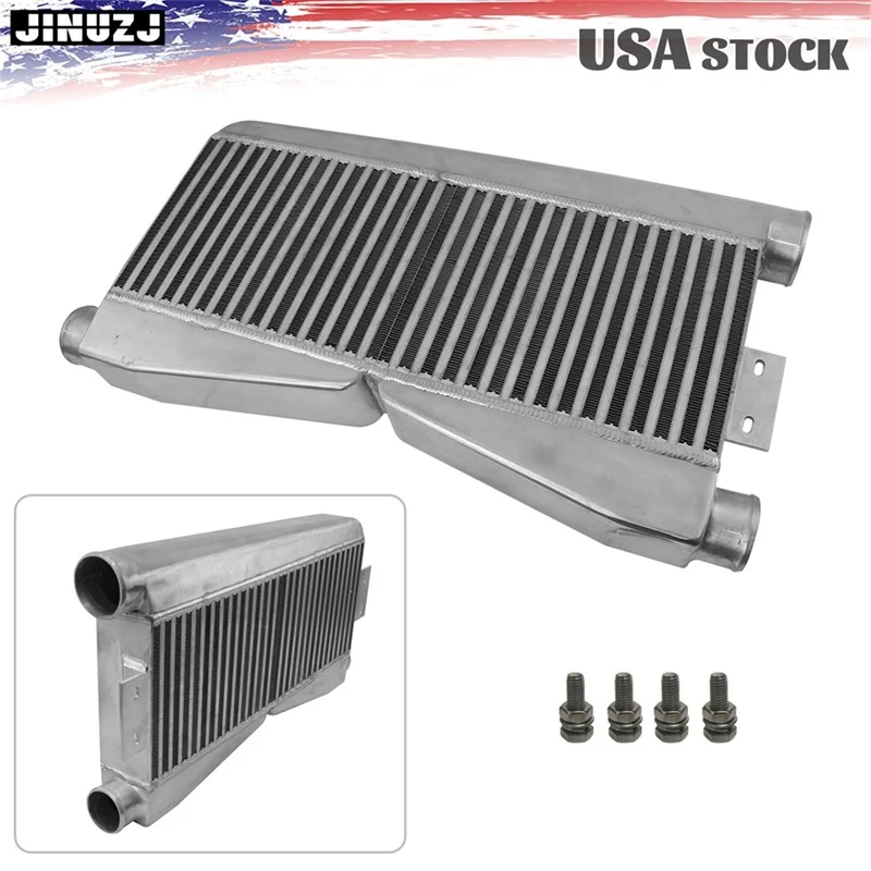 

Universal Twin Turbo Intercooler 24"x9"x3.5" Bar & Plate Custom (2 In/1 Out) Black/Silver