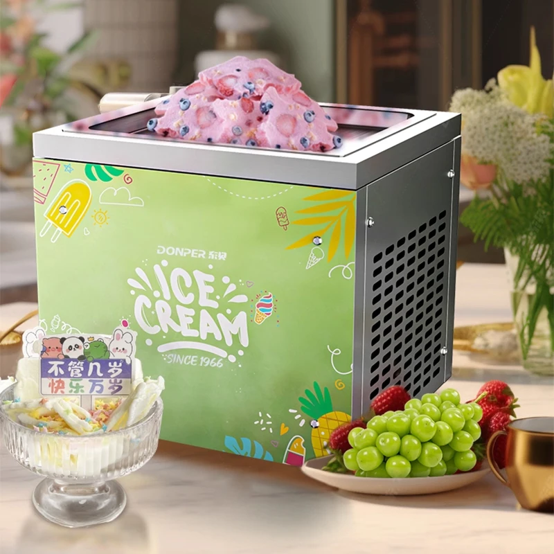 220V 280W Commercial High Power Stainless Steel Fried Yogurt Machine Fast Cooling Fried Ice Cream Machine