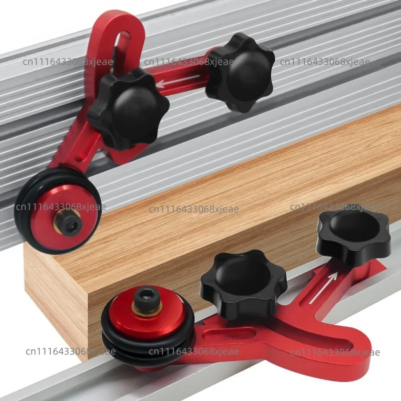 Woodworking multifunctional bearing roller press with feather board, inverted bench, table saw table DIY one-way feeding