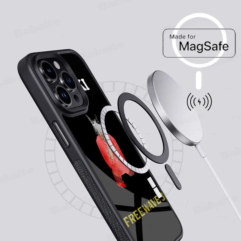 L-Lucki Rapper WAKE UP LUCKI Phone Case Magesafe Magnetic Wireless Charge Case For iPhone 16 11 12 13 14 15 Pro Max Plus Mini