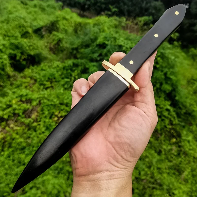 

Wolf D2 Steel wood handle Camping survival knife Survival tactics straight knife High hardness military knife