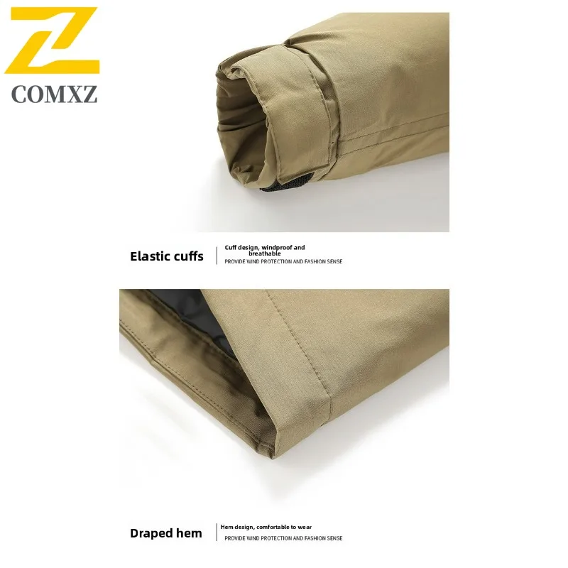 COMXZ Men Winter Jacket Comfortable 2025 Warm Thick White Duck Down Coat Snowy Cold-Resistant Travel Comfortable Puffer Jacket