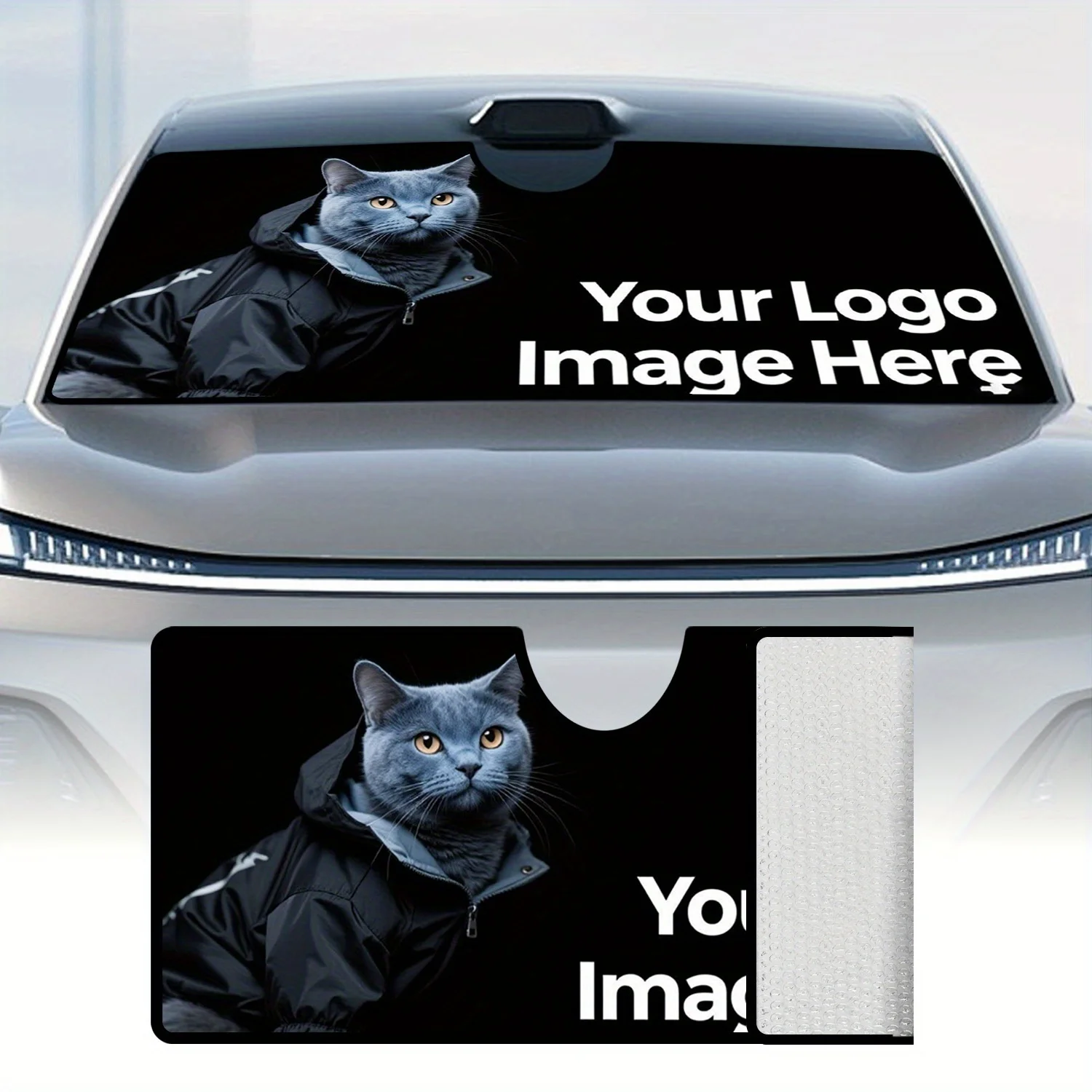 Automobile Sun Visors, Vehicle Window Coverings, Personalized Front Window Sun Shields, Customizable Halloween Decor Images, Two
