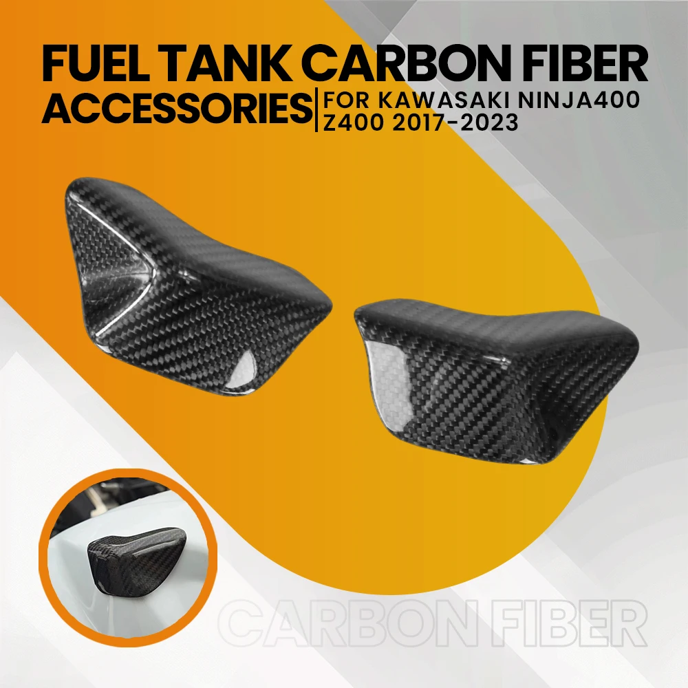 Motorcycle Accessories fuel tank carbon fiber protective cover suitable protector For kawasaki ninja400 z400 2017-2023