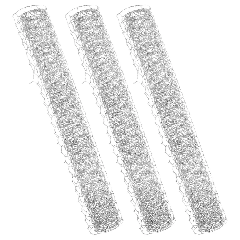 

3 Sheets Hexagonal Mesh Decoration Chicken Wire for Gate Cage Galvanized Fencing Coop Flower Arranging Fence